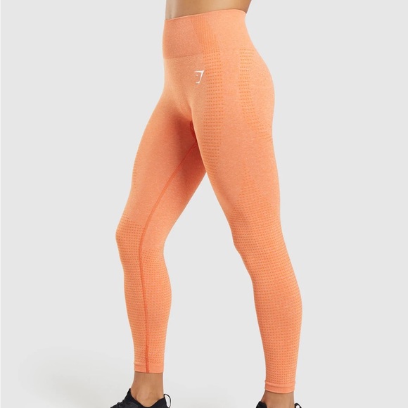 Gymshark Vital Seamless 2.0 Apricot Orange Marl Leggings Small NWT - Picture 3 of 7